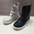 画像3: women's  leathe Velcro slip single boots 本革レザーベルクロスリップシングルブーツ マーティンブーツ (3)