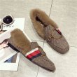 画像8: Women’s flat rabbit far buckle square head  fur shoes ラビットファー付きバックルフラットシューズ　パンプスローファー (8)