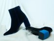 画像4: women's pointed back zipper velvet high heel boots バックジップベルベットヒールブーツ　ブーティ (4)