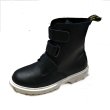 画像1: women's  leathe Velcro slip single boots 本革レザーベルクロスリップシングルブーツ マーティンブーツ (1)