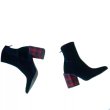 画像1: women's pointed back zipper velvet high heel boots バックジップベルベットヒールブーツ　ブーティ (1)