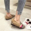 画像9: Women’s flat rabbit far buckle square head  fur shoes ラビットファー付きバックルフラットシューズ　パンプスローファー (9)