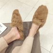 画像3: women's  rabbit half flat shoesラビットファーフラットモコモコサンダル  (3)