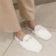 画像4: women's  rabbit half flat shoesラビットファーフラットモコモコサンダル  (4)