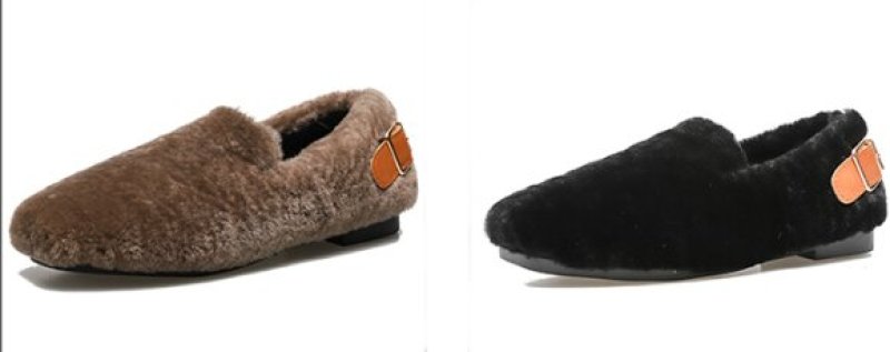 画像5: Women’s flat lambs peas fur shoes シープスキンファーバックルフラットシューズ　パンプスローファー (5)
