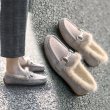 画像3: Women’s  Flat loafers shoes with fur　本革レザーファー付きフラットローファー (3)