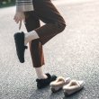 画像5: Women’s  Flat loafers shoes with fur　本革レザーファー付きフラットローファー (5)