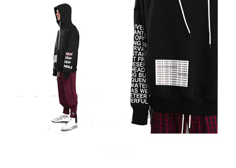 画像8:    oversize letter printing high collar hooded    ロゴレター入りフーディーパーカー　スウェット (8)