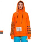 画像3:    oversize letter printing high collar hooded    ロゴレター入りフーディーパーカー　スウェット (3)
