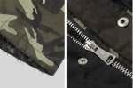 画像5:  camouflage drawstring waist loose long men's cotton coatメンズカモフラージュ＆ブラックモッズコート (5)