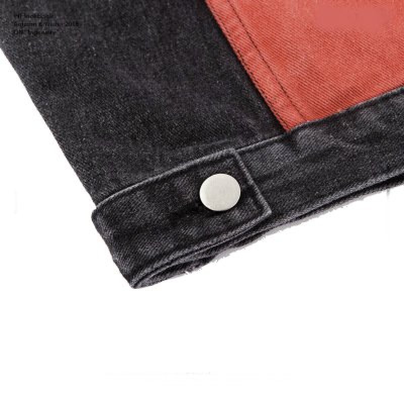 画像5: Cut Rotten Gothic Print Hole Jacket Denim Loose Men's JacketメンズゴシックロゴプリントホールデニムジャケットGジャン (5)