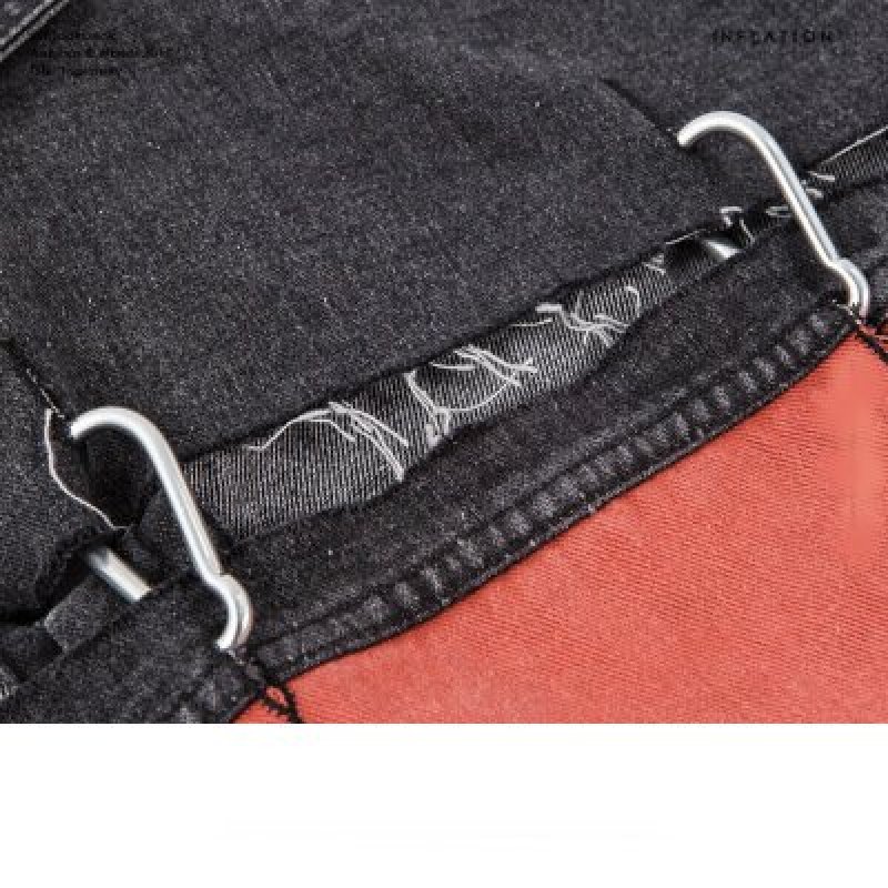 画像3: Cut Rotten Gothic Print Hole Jacket Denim Loose Men's JacketメンズゴシックロゴプリントホールデニムジャケットGジャン (3)