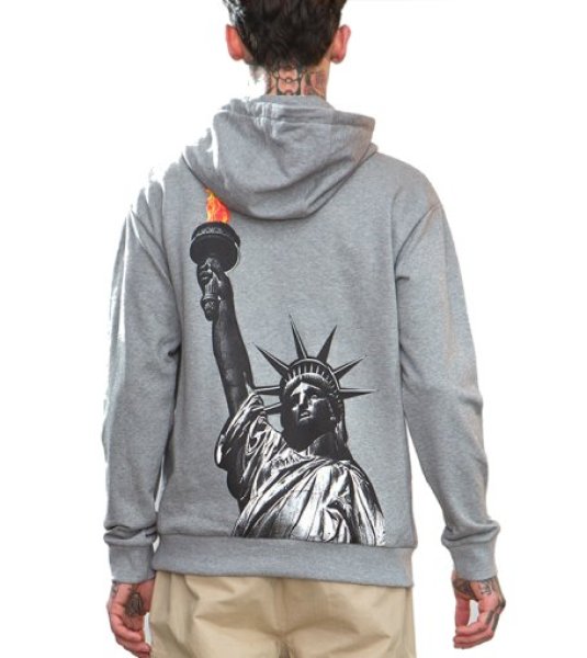 free goddess printing men's hooded sweater自由の女神バック