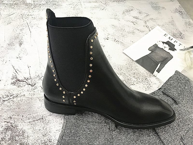 画像8: women's Uncle Leather Boots with Studs サイドゴアアンクルスタッズ付ブーツ ブーティー (8)
