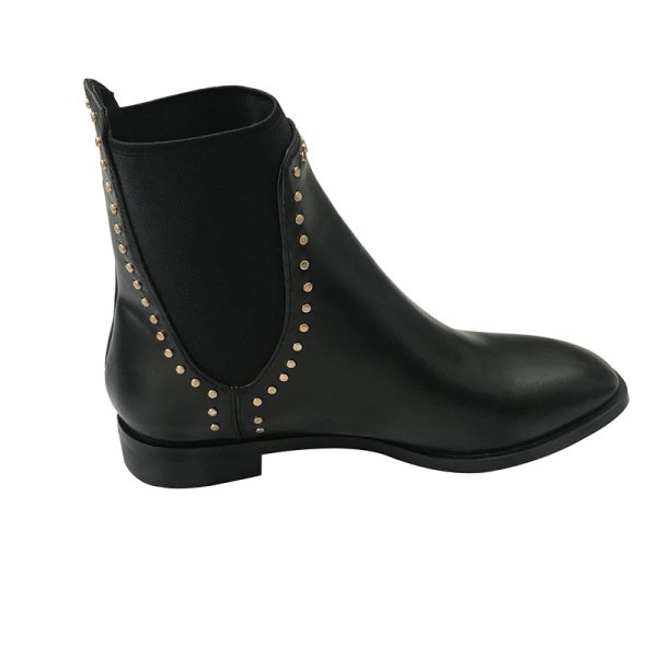 画像1: women's Uncle Leather Boots with Studs サイドゴアアンクルスタッズ付ブーツ　ブーティー (1)