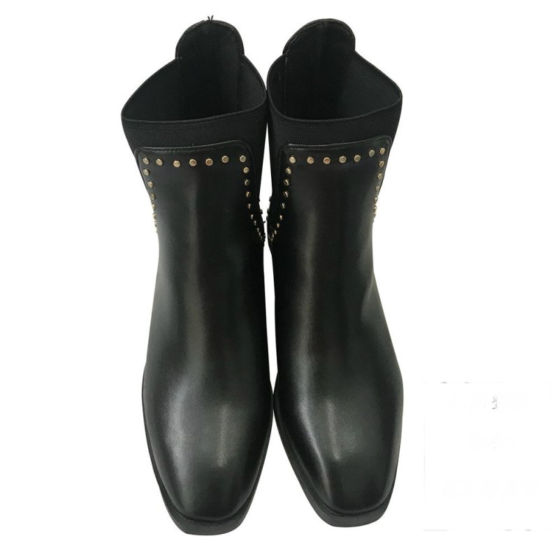 画像2: women's Uncle Leather Boots with Studs サイドゴアアンクルスタッズ付ブーツ ブーティー (2)