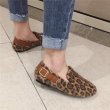 画像4: Women’s flat Leopard  loafers  Shoesレオパードモコモコローファーフラットシューズ (4)