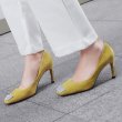 画像8: Women’s  rhinestone leather high heels pumps  Shoes　ラインストーン付きリアルスエードレザーハイヒールパンプス (8)
