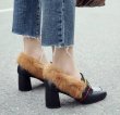 画像8: Women’s rabbit hair plus leather high heels pumps loafers  Shoes　ラビットファー付きレザーパンプス (8)