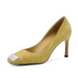 画像1: Women’s  rhinestone leather high heels pumps  Shoes　ラインストーン付きリアルスエードレザーハイヒールパンプス (1)