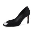 画像2: Women’s  rhinestone leather high heels pumps  Shoes　ラインストーン付きリアルスエードレザーハイヒールパンプス (2)