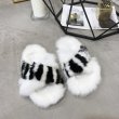 画像9: women's rabbit furflat slippers モコモコリアルラビットファースリッパサンダル  (9)