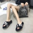 画像7: women's rabbit furflat slippers モコモコリアルラビットファースリッパサンダル  (7)