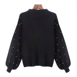 画像3:   long-sleeved pullover sweater パール付ランタンスリーブセーター 　プルオーバー (3)