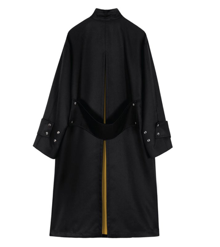 画像2: Women's simple neutral collar large pocket coat jacket シンプルロングコート ジャケット (2)