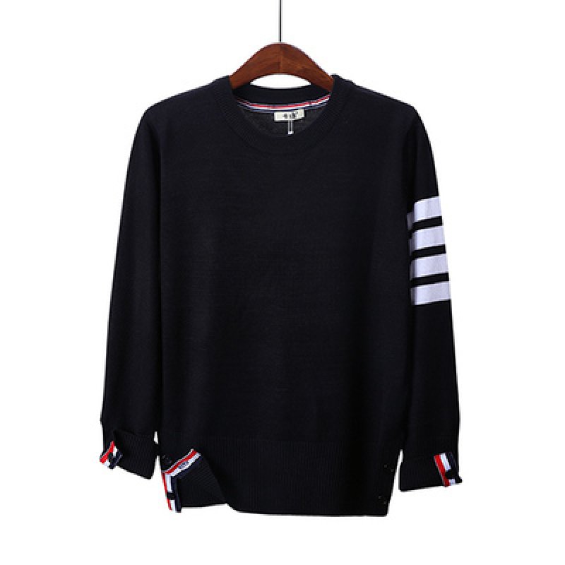 画像4: slash line sweater Knit Pullover  男女兼用ユニセックスライン入り丸首プルオーバー セーター ニット (4)