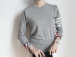 画像5: slash line sweater Knit Pullover 　男女兼用ユニセックスライン入り丸首プルオーバー セーター ニット (5)