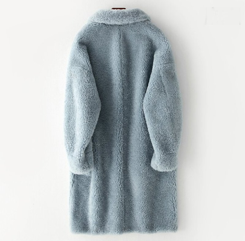 画像6: Women's sheep shearing coat  wool coat  jacket シンプルロングシープスキンコート ジャケット (6)