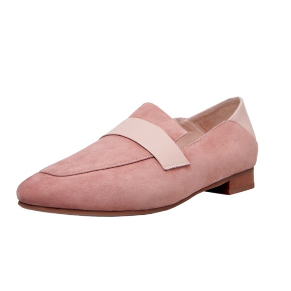 画像1: Women’s soft bottom flat casual  leather shoesリアルスエードフラットローファーパンプス　 (1)