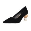 画像2: Women’s Unique heel suede pumps 　リアルスエードオシャレなヒールパンプス　 (2)