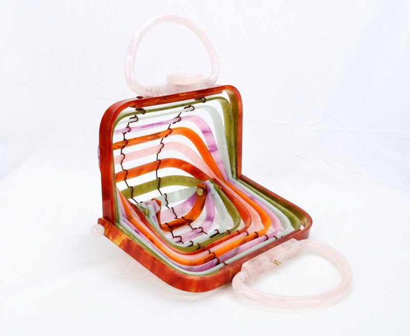 画像16: acrylic hand-knitted mini-mother bag Lilleth Mini Collapsible Acrylic Tote 折りたたみアクリルトートバック (16)