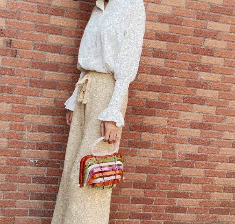 画像9: acrylic hand-knitted mini-mother bag Lilleth Mini Collapsible Acrylic Tote 折りたたみアクリルトートバック (9)