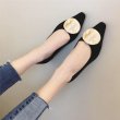 画像3: Women’s new suede retro wild shallow mouth low heel  shoesフラットスエードバックル付パンプス　シューズ (3)