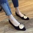 画像4: Women’s new suede retro wild shallow mouth low heel  shoesフラットスエードバックル付パンプス　シューズ (4)