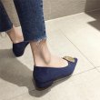 画像8: Women’s new suede retro wild shallow mouth low heel  shoesフラットスエードバックル付パンプス　シューズ (8)