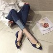 画像2: Women’s new suede retro wild shallow mouth low heel  shoesフラットスエードバックル付パンプス　シューズ (2)