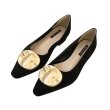 画像1: Women’s new suede retro wild shallow mouth low heel  shoesフラットスエードバックル付パンプス　シューズ (1)