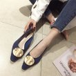 画像7: Women’s new suede retro wild shallow mouth low heel  shoesフラットスエードバックル付パンプス　シューズ (7)