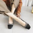 画像2: Women’s square head scoop shoes 太目ヒールバイカラーパンプス　シューズ (2)