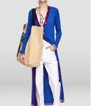 画像5:  V-neck single-breasted hit color rib long-sleeved shirt blue long knit cardiganVネックシングルブレストカラーリブ長袖シャツブルーロングニットカーディガン  (5)