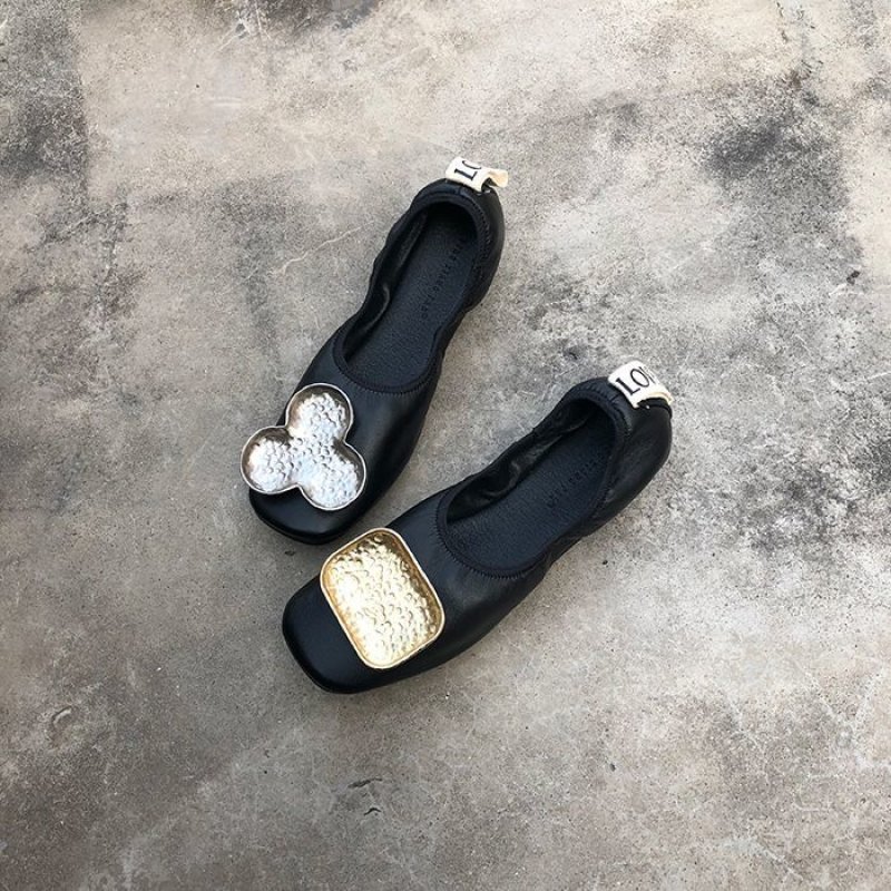 画像2: Women’s Metal buckle single shoes flat  shoesメタルバックルシングルシューズ フラットパンプス　 (2)