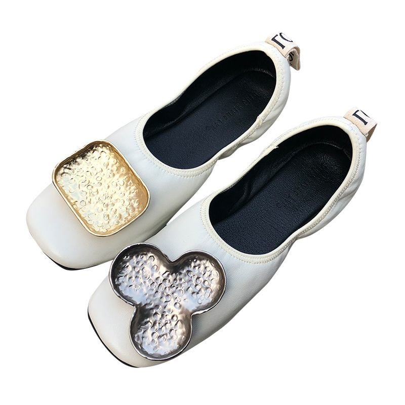 画像1: Women’s Metal buckle single shoes flat  shoesメタルバックルシングルシューズ フラットパンプス　 (1)