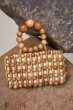 画像7:  handmade natural wooden beads clutch  tote bagハンドメイド天然木ビーズクラッチ　トートバッグ　 (7)