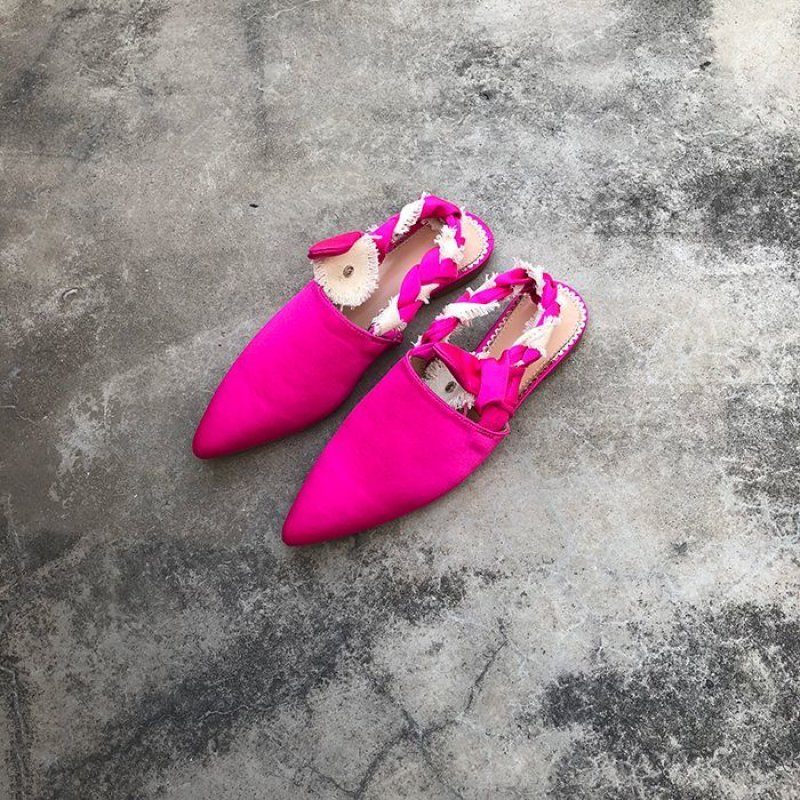 画像5: Women’s Satin Back belt flat Sandals shoes　サテンバックベルトフラットパンプス　サンダル (5)