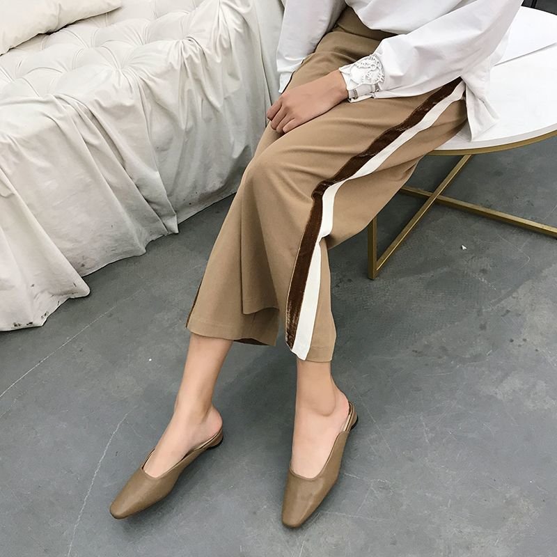 画像7: Women’s Flat Mule Sandals Pumps low-heeled half slippers フラットミュール　パンプス　サンダル (7)