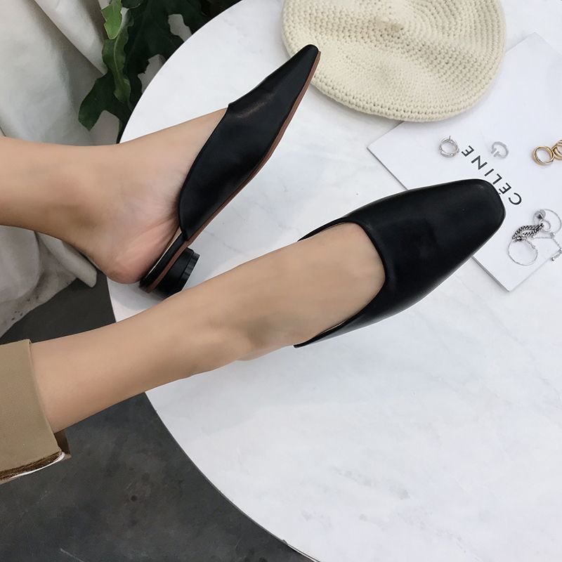 画像14: Women’s Flat Mule Sandals Pumps low-heeled half slippers フラットミュール　パンプス　サンダル (14)